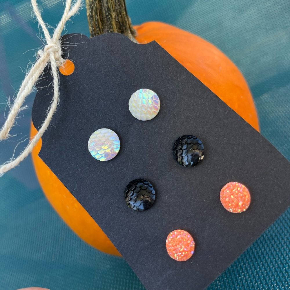 Jack-o-lantern Earring Trio 🎃